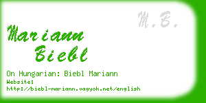 mariann biebl business card